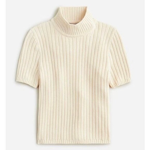 J. Crew Sweaters - J. Crew Cream Ribbed Turtleneck Sweater